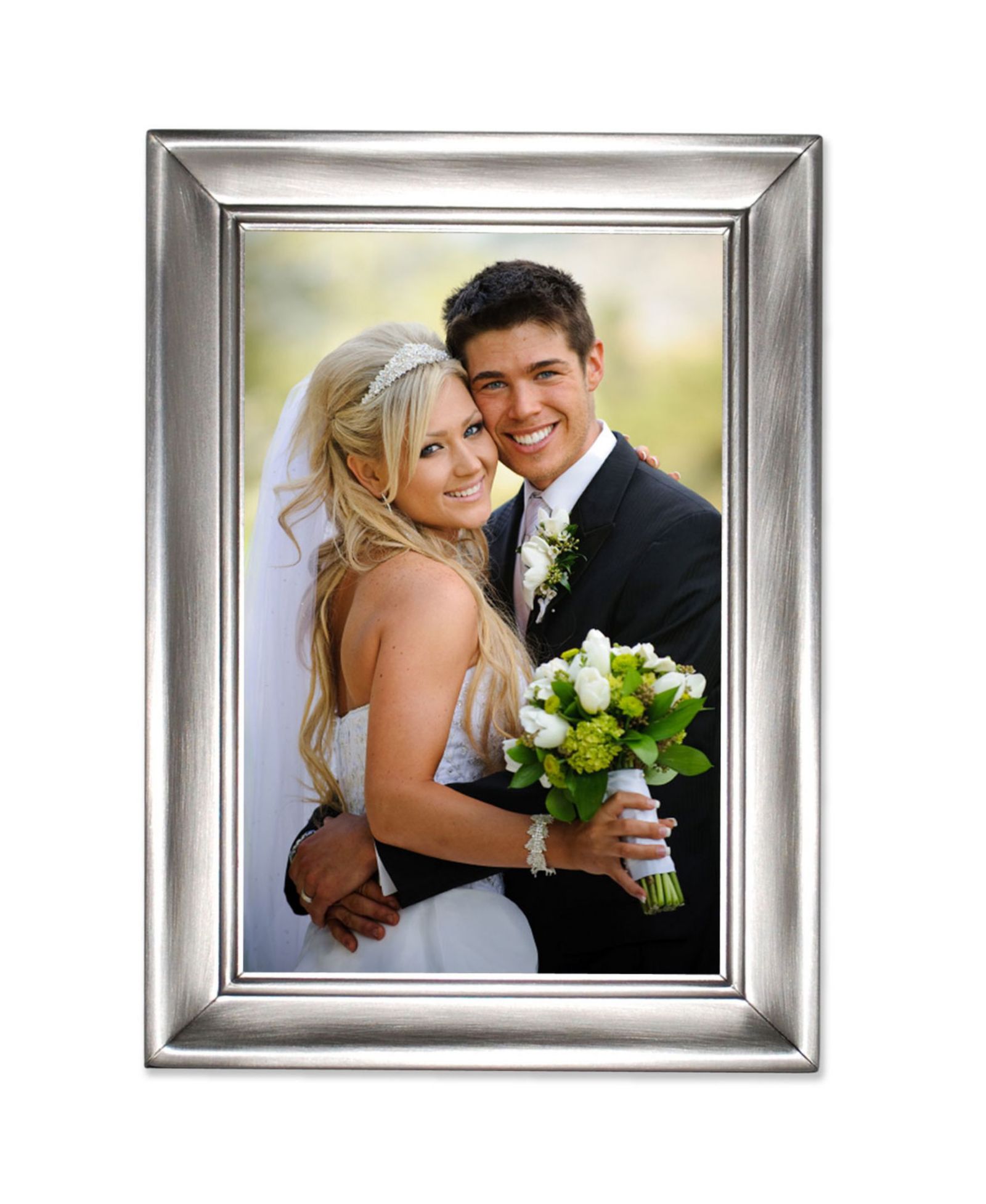 Рамка для фото Lawrence Frames Brushed Pewter Metal 4" x 6"