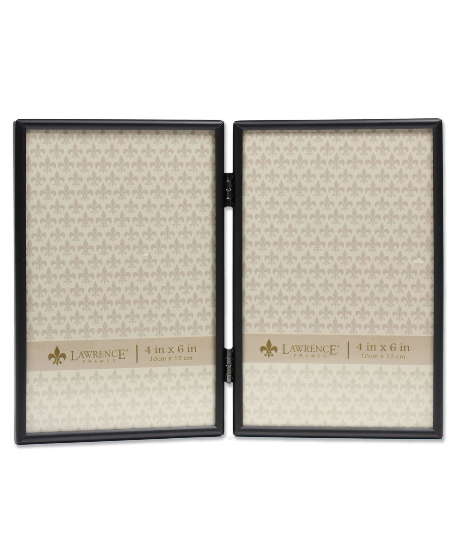 Черная двойная фоторамка Lawrence Frames Hinged Double Simply Black, 4" x 6"