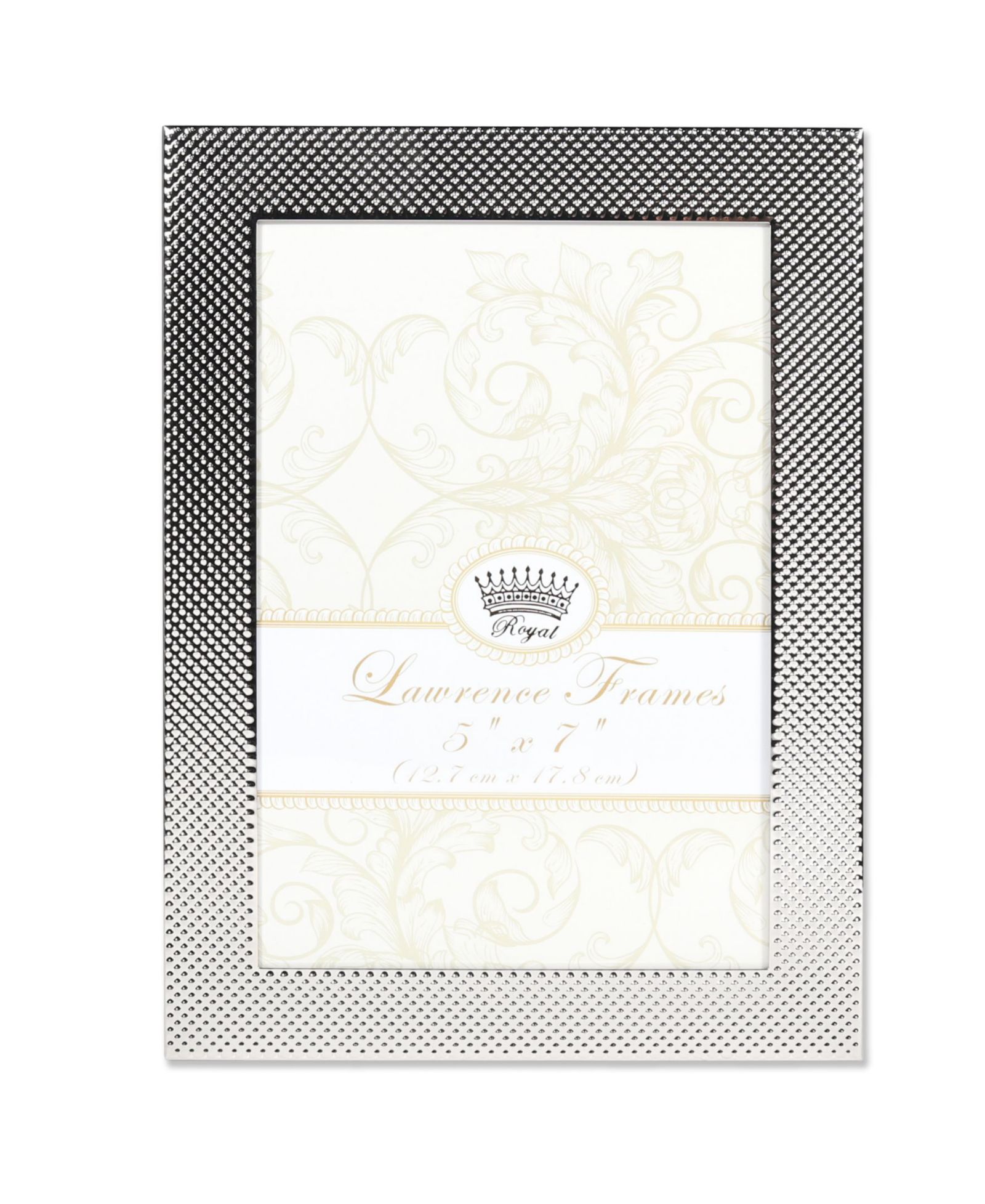 Lawrence Frames серебряная металлическая фоторамка с точечным узором Fawn, 5" x 7"