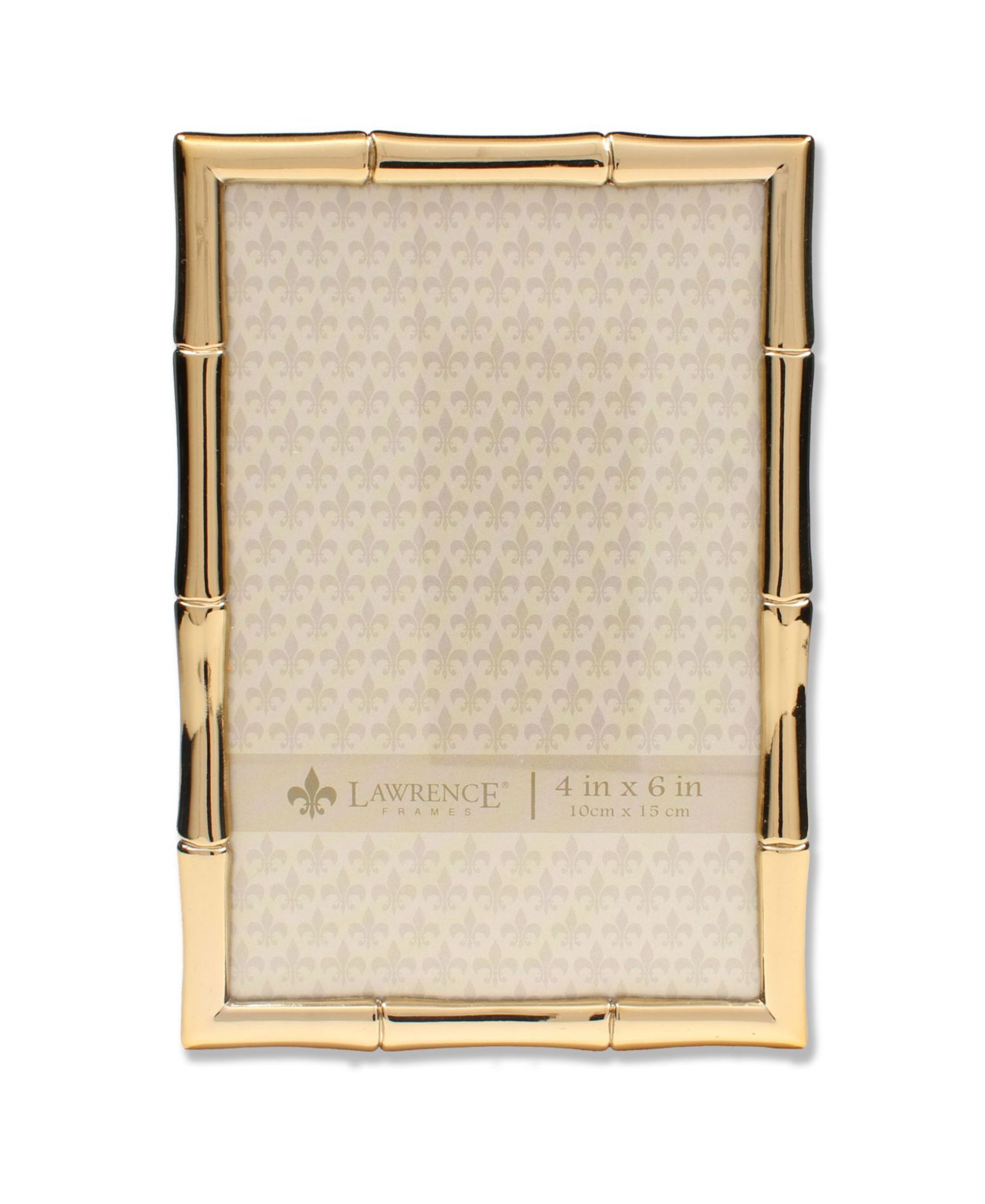 Lawrence Frames Gold Metal Picture Frame with Bamboo Design - 4" x 6"
