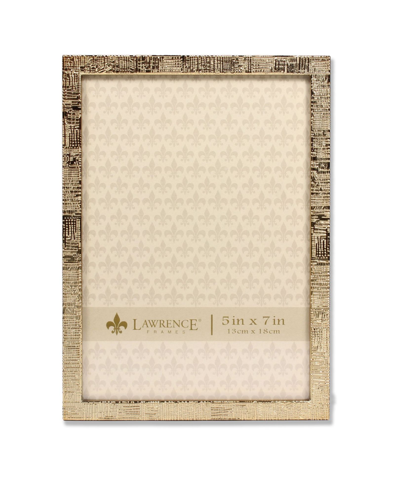 Lawrence Frames Gold Metal Picture Frame with Linen Pattern - 5" x 7"