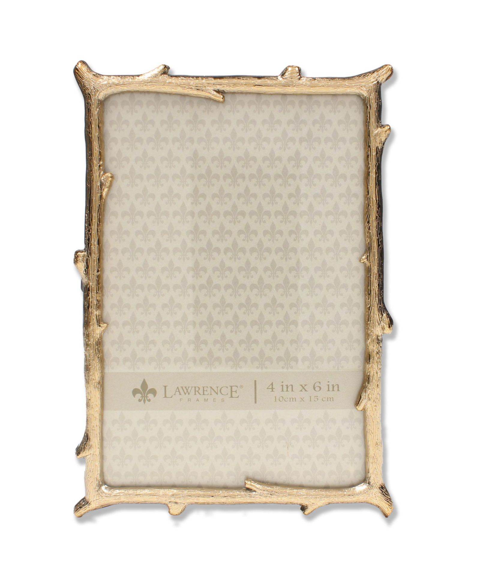 Золотая металлическая фоторамка Lawrence Frames с дизайном ветвей, 4" x 6"