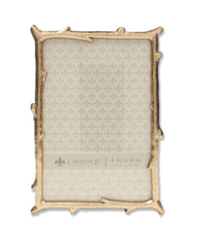 Lawrence Frames Gold Metal Picture Frame with Natural Branch Design - 4" x 6"