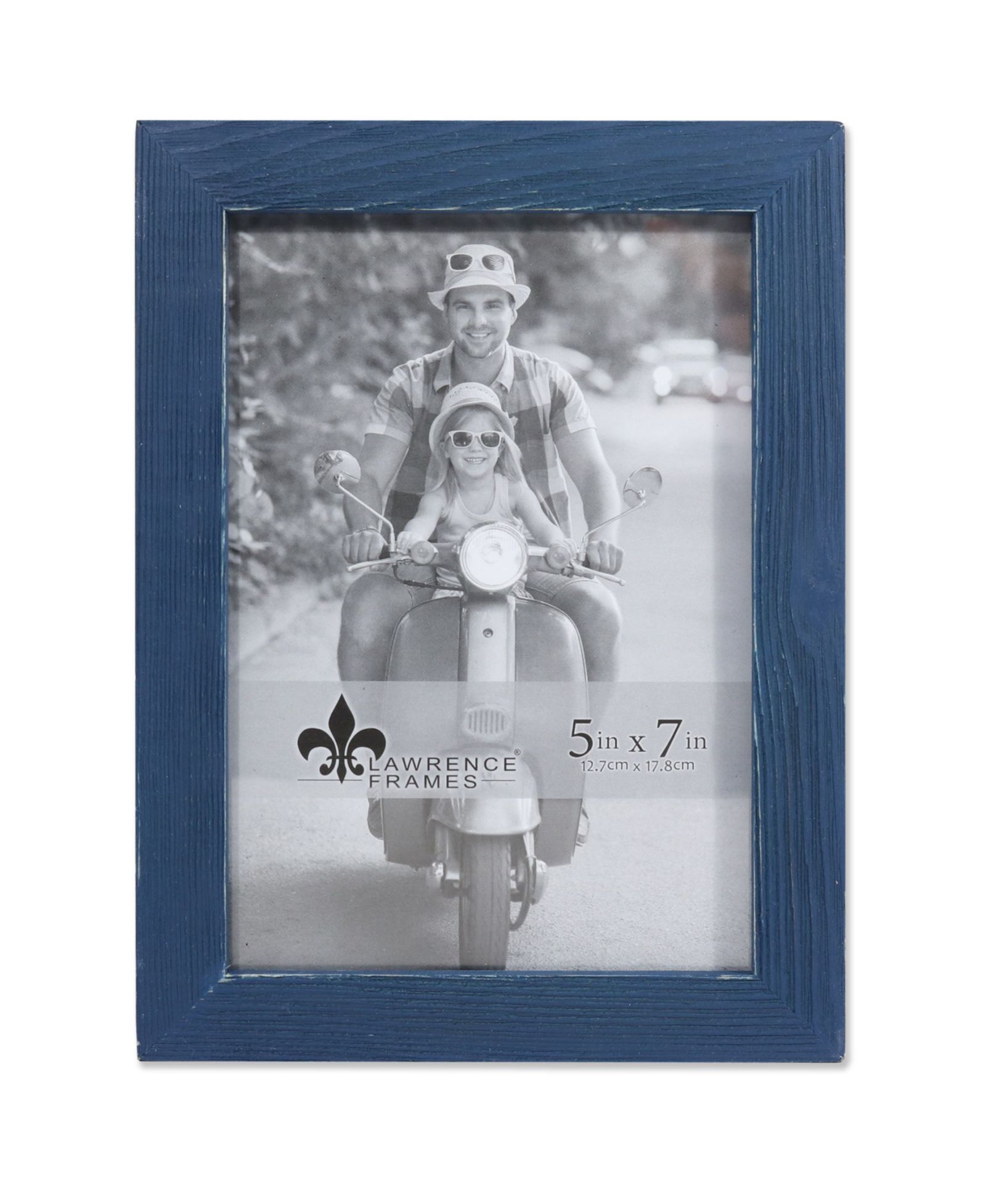 Lawrence Frames Charlotte Weathered Navy Blue Wood Picture Frame - 5" x 7"