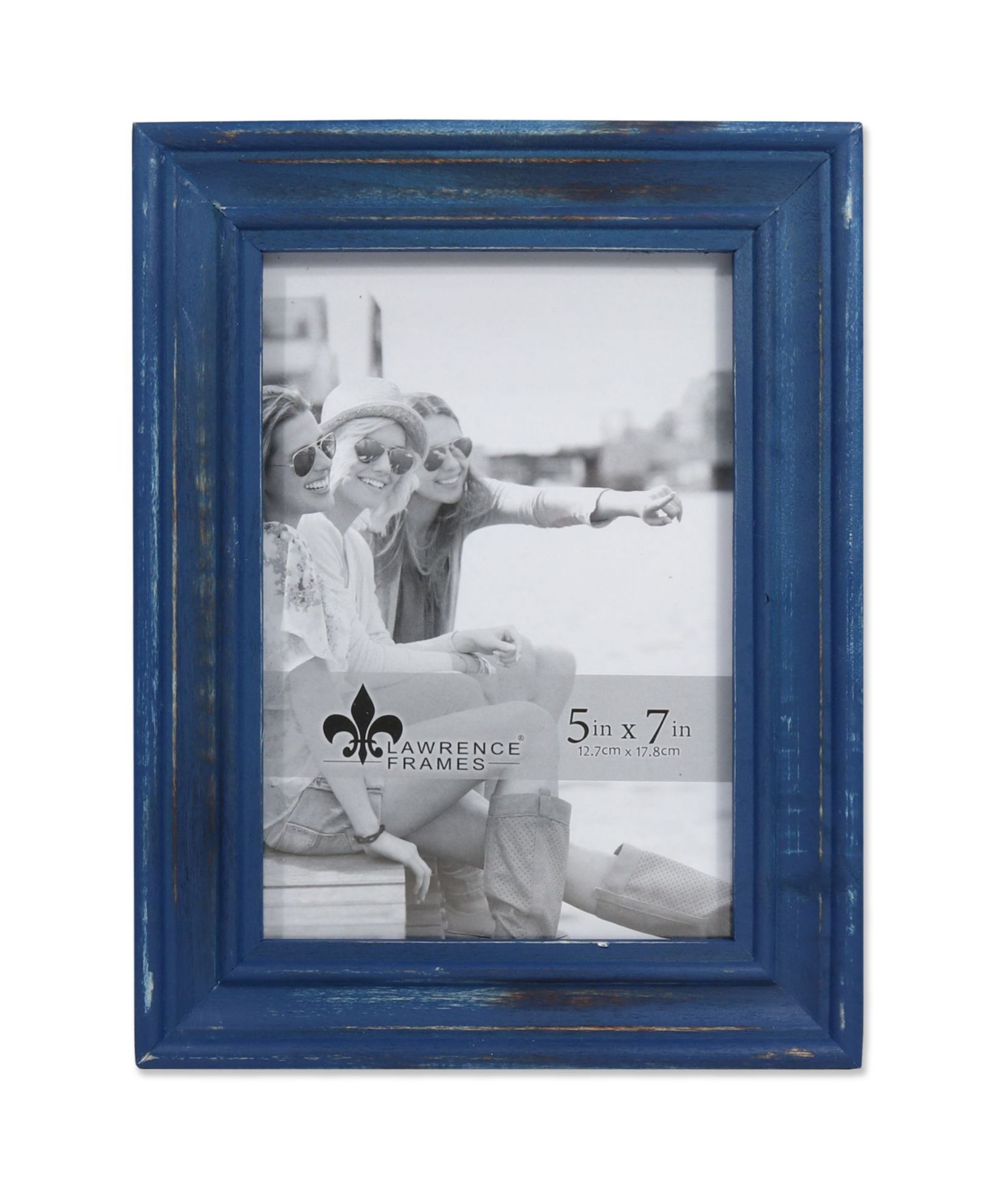 Lawrence Frames Durham Weathered Navy Blue Wood Picture Frame - 5" x 7"