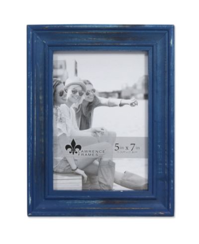 Lawrence Frames Durham Weathered Navy Blue Wood Picture Frame - 5" x 7"