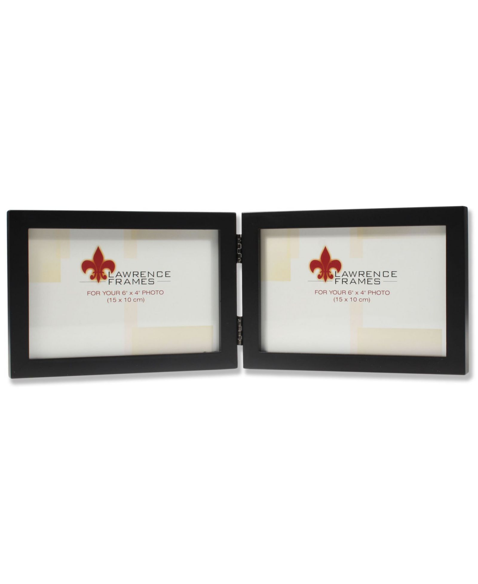 Lawrence Frames двойная деревянная фоторамка Black, Gallery Collection, 4" x 6"