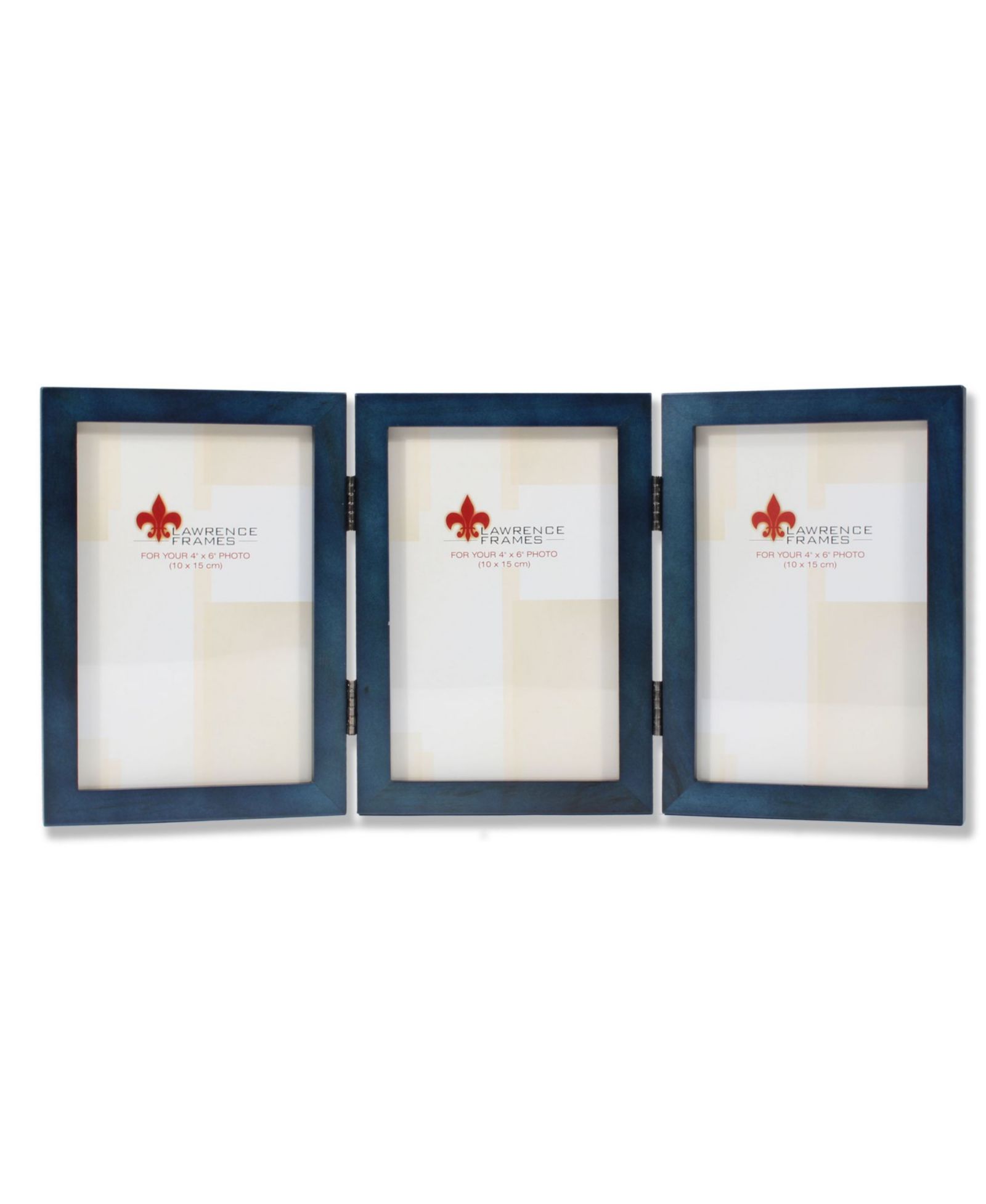 Рамка для фото Lawrence Frames Hinged Triple Blue Wood, 4" x 6"
