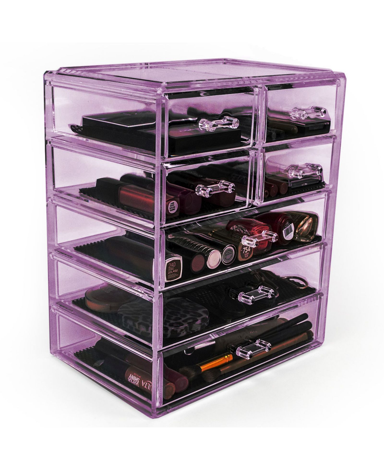 Sorbus 6 Drawer Clear Organizer Case for Cosmetics, Makeup and Jewelry (4 Large, 2 Small Drawers)