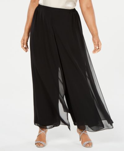 Alex Evenings Plus Size Flowy Wide-Leg Pants