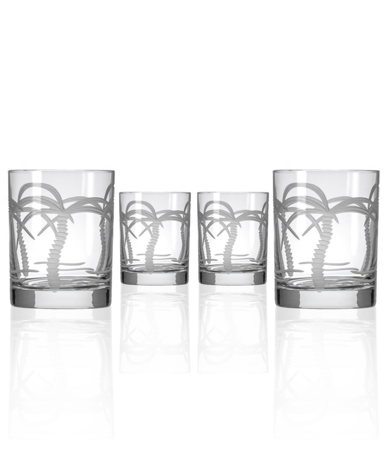 Rolf Glass Palm Tree Double Old Fashioned Glass 13oz - Набор из 4 стаканов