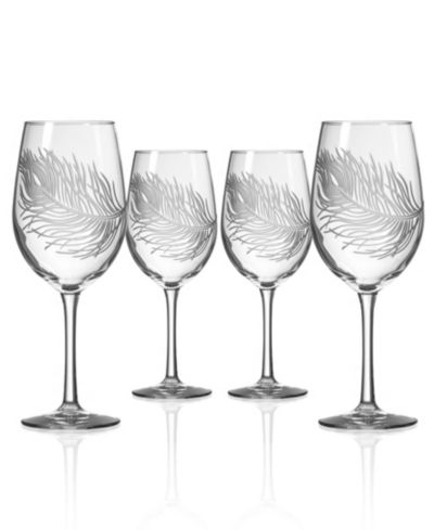 Rolf Glass Peacock White Wine Glass 12oz - Set of 4 Glasses