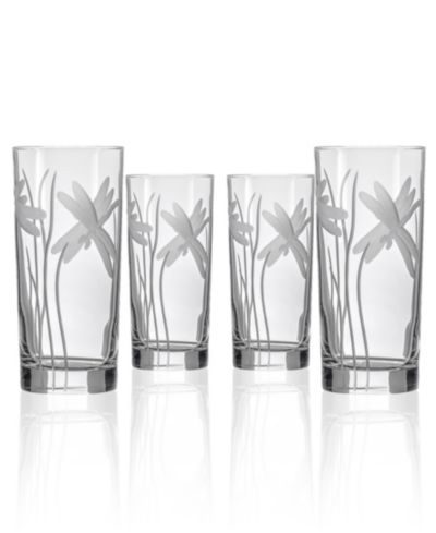 Rolf Glass Dragonfly Cooler Highball Glass 15oz - Set of 4 Glasses