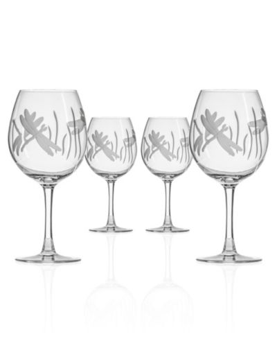 Rolf Glass Dragonfly Balloon Red Wine Glass 18oz - Set of 4 Glasses