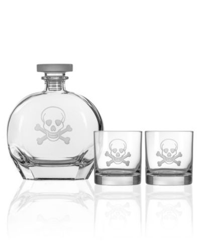 Подарочный набор Rolf Glass Skull And Crossbones из 3 предметов - декантер для виски и стаканы для виски