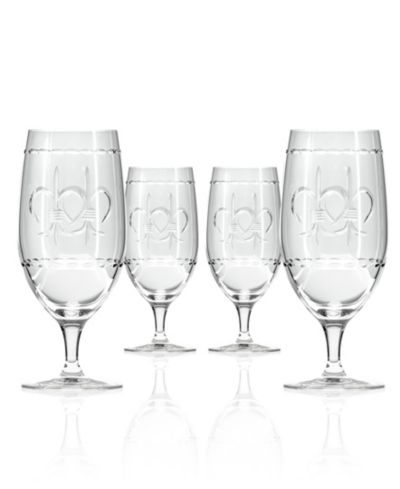 Rolf Glass Fleur De Lis Iced Tea Glass 16oz - Set of 4 Glasses