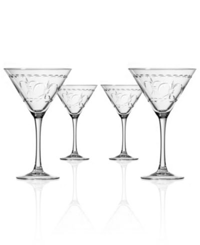 Rolf Glass Fleur De Lis Martini Glass 10oz - Set of 4 Glasses