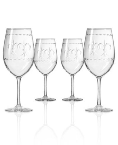 Набор бокалов Rolf Glass Fleur De Lis для вина, 18oz, 4 штуки