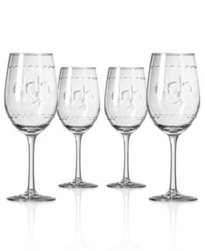 Rolf Glass Fleur De Lis White Wine Glass 12oz - Set of 4 Glasses