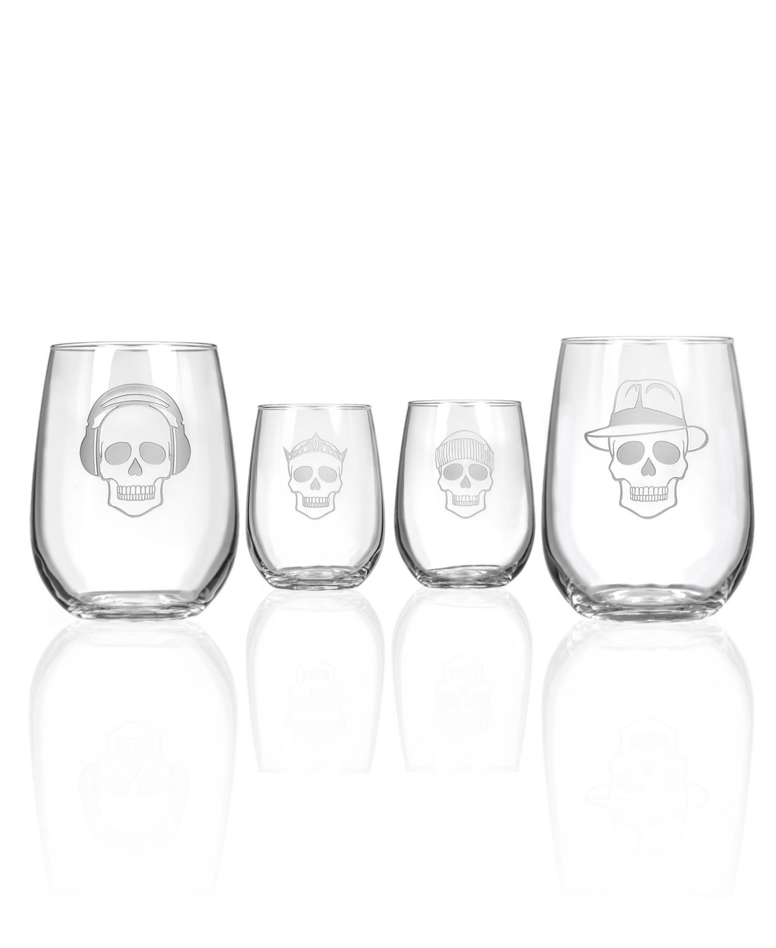 Набор бокалов Rolf Glass Numbskulls Stemless Wine Tumbler 17oz - 4 шт