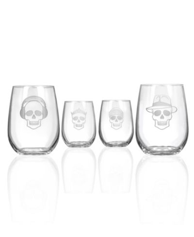 Набор бокалов Rolf Glass Numbskulls Stemless Wine Tumbler 17oz - 4 шт