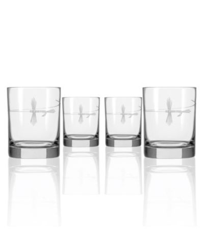 Набор из 4 стаканов Rolf Glass Fly Fishing Double Old Fashioned 13oz