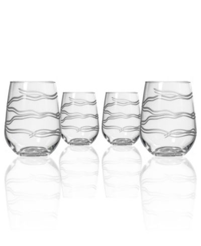 Rolf Glass Good Vibrations Stemless Wine Tumbler 17oz - Set of 4 Glasses