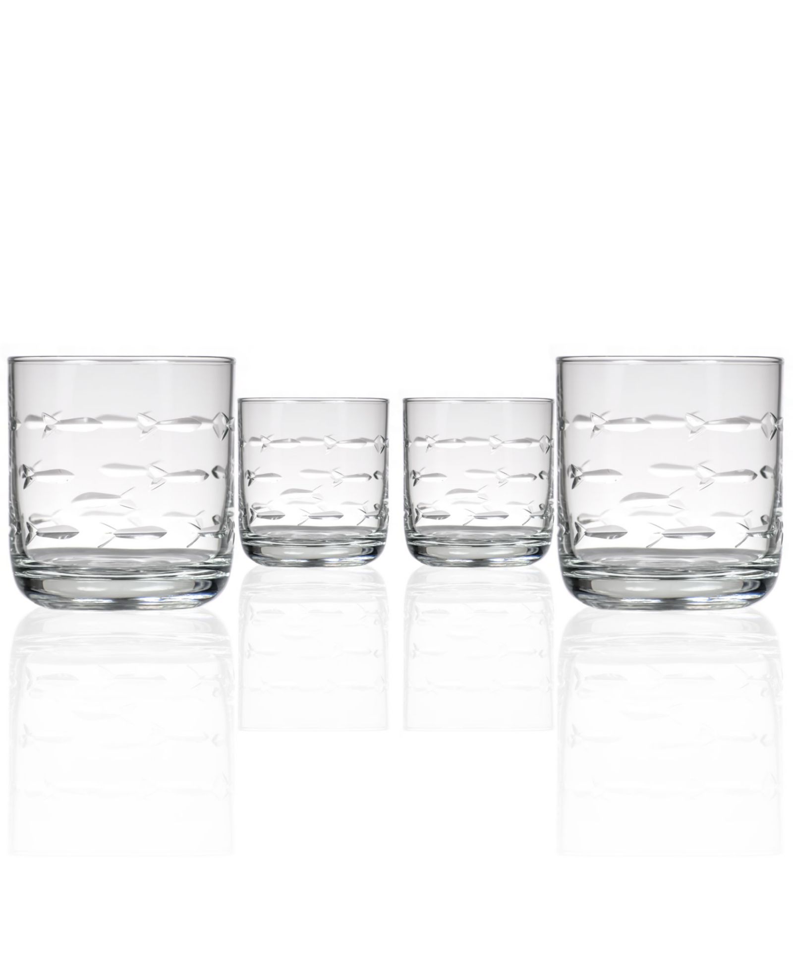 Набор стаканов Rolf Glass School of Fish Room Tumbler 10oz - 4 шт