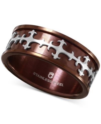 Мужское двухцветное кольцо Embellished в Stainless Steel