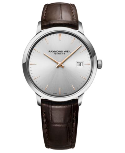 RAYMOND WEIL Мужские швейцарские часы Toccata с коричневым кожаным ремешком 39mm