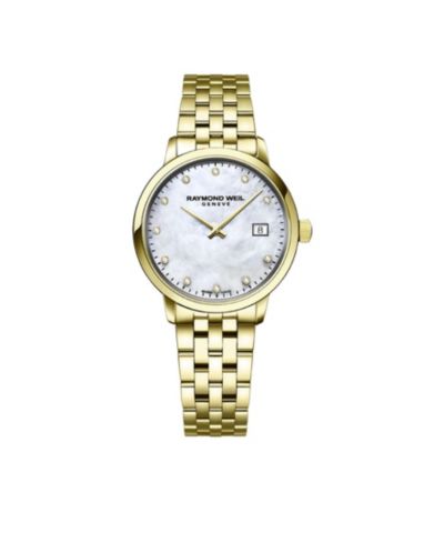 Raymond Weil Женские Swiss Toccata Diamond-Accent Gold-Tone Stainless Steel Bracelet Watch 29mm