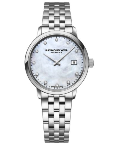Женские швейцарские часы Raymond Weil Toccata с бриллиантовым акцентом и стальным браслетом 29mm