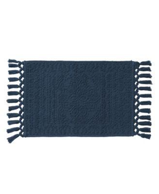 French Connection Nellore Fringe Cotton 17" x 28" Bath Rug