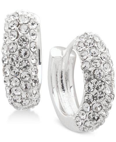 Lauren Ralph Lauren серьги-кольца Crystal Pavé Huggie, маленькие, 1/2"