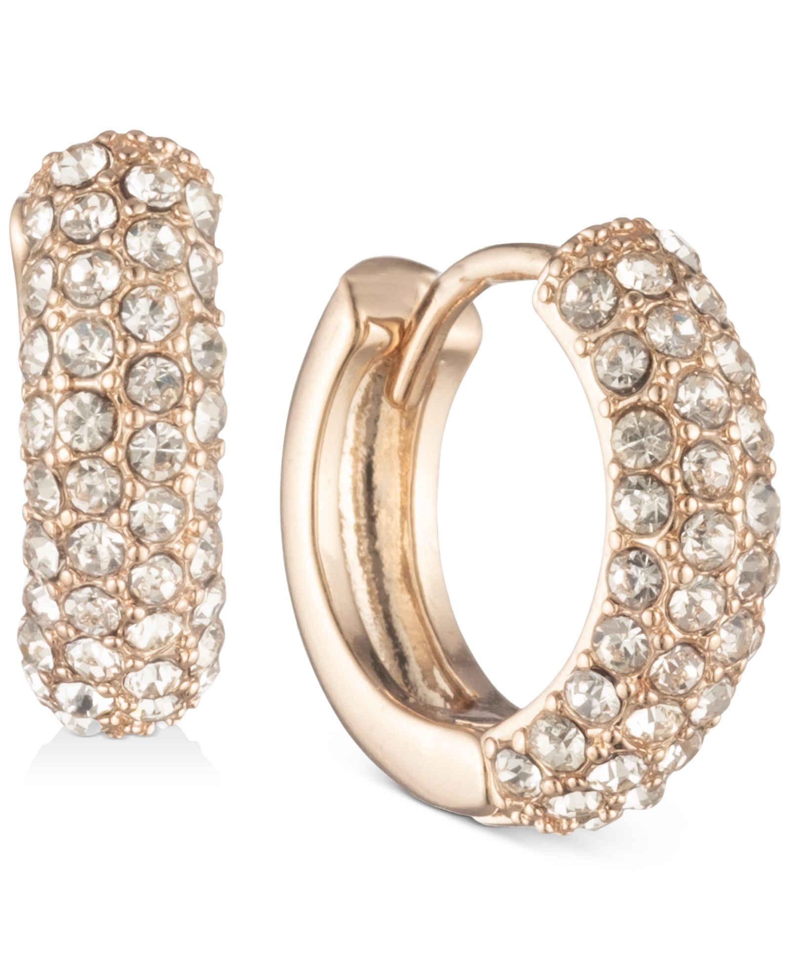 Lauren Ralph Lauren серьги-кольца Crystal Pavé Huggie, маленькие, 1/2"