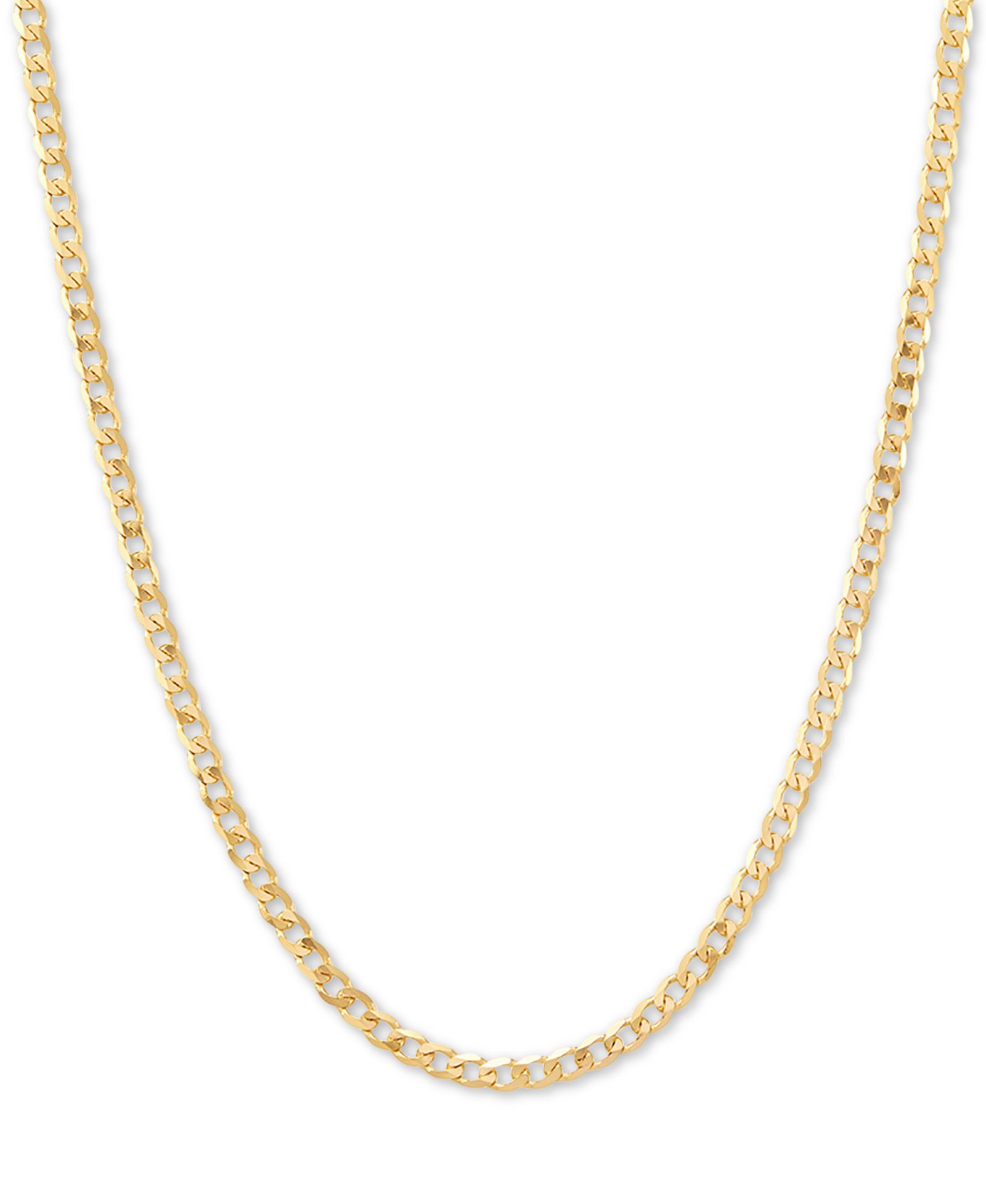 Цепочка ожерелье 18" тонкая curb link, 14k Gold