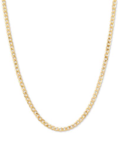 Lightweight Fine Curb Link 18" Chain Necklace in 14k Gold
