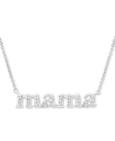 Подвеска Diamond Mama с бриллиантами (1/6 ct. t.w.) из стерлингового серебра, 18" + 2" удлинитель