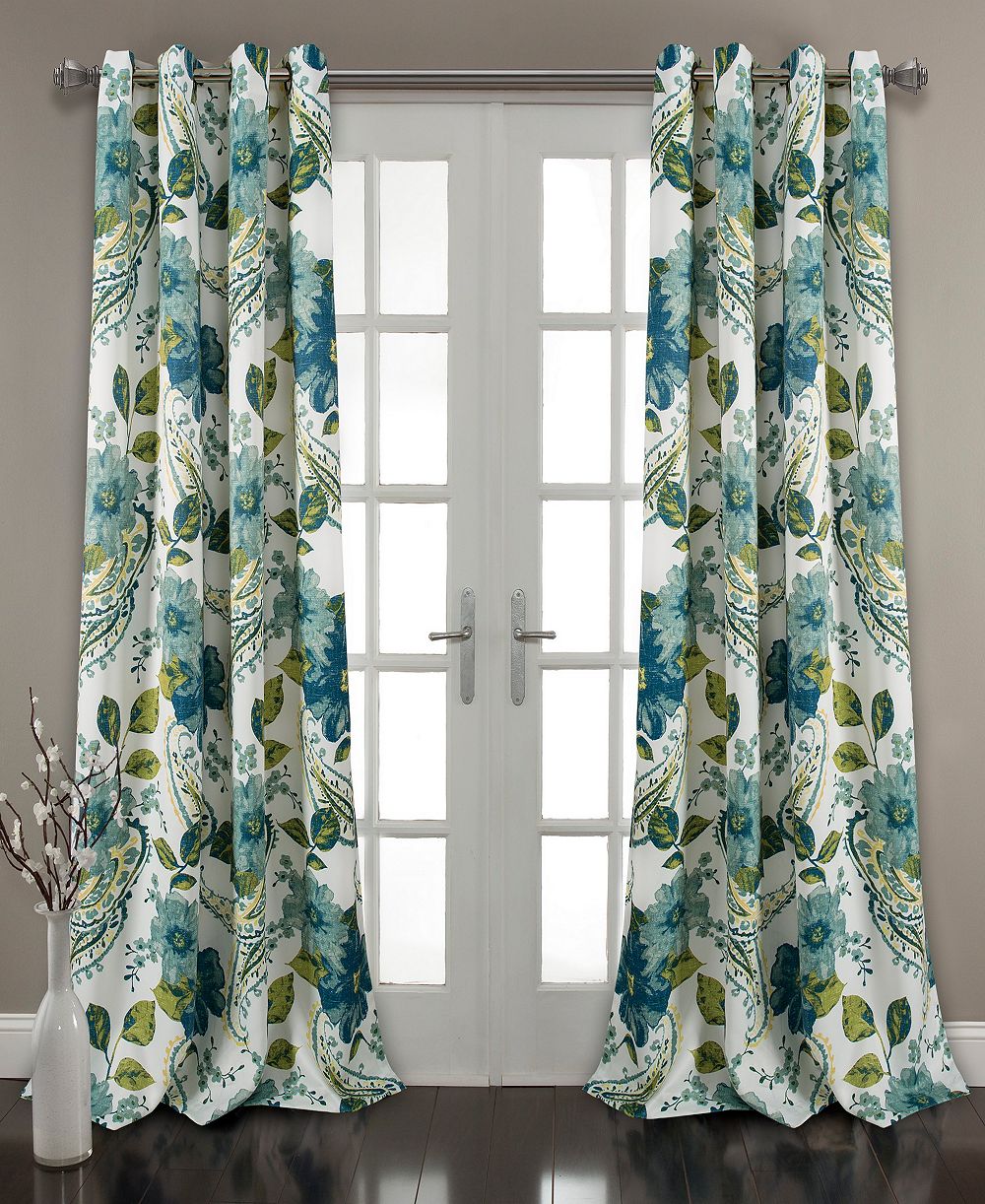 Шторы Lush Decor Floral Paisley, 52"W x 95"L Blue