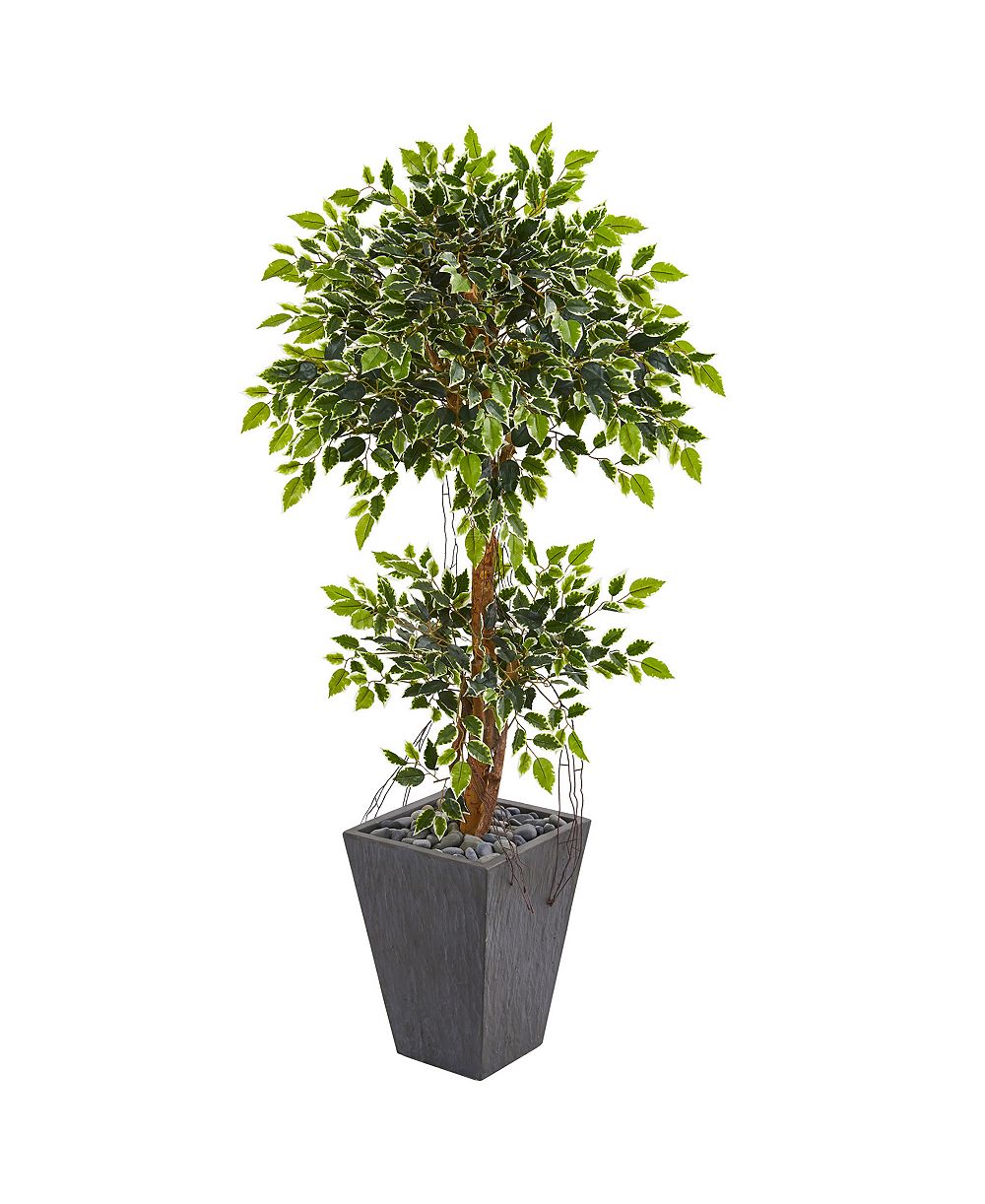 Искусственное дерево Nearly Natural 5’ Variegated Ficus в кашпо из сланца