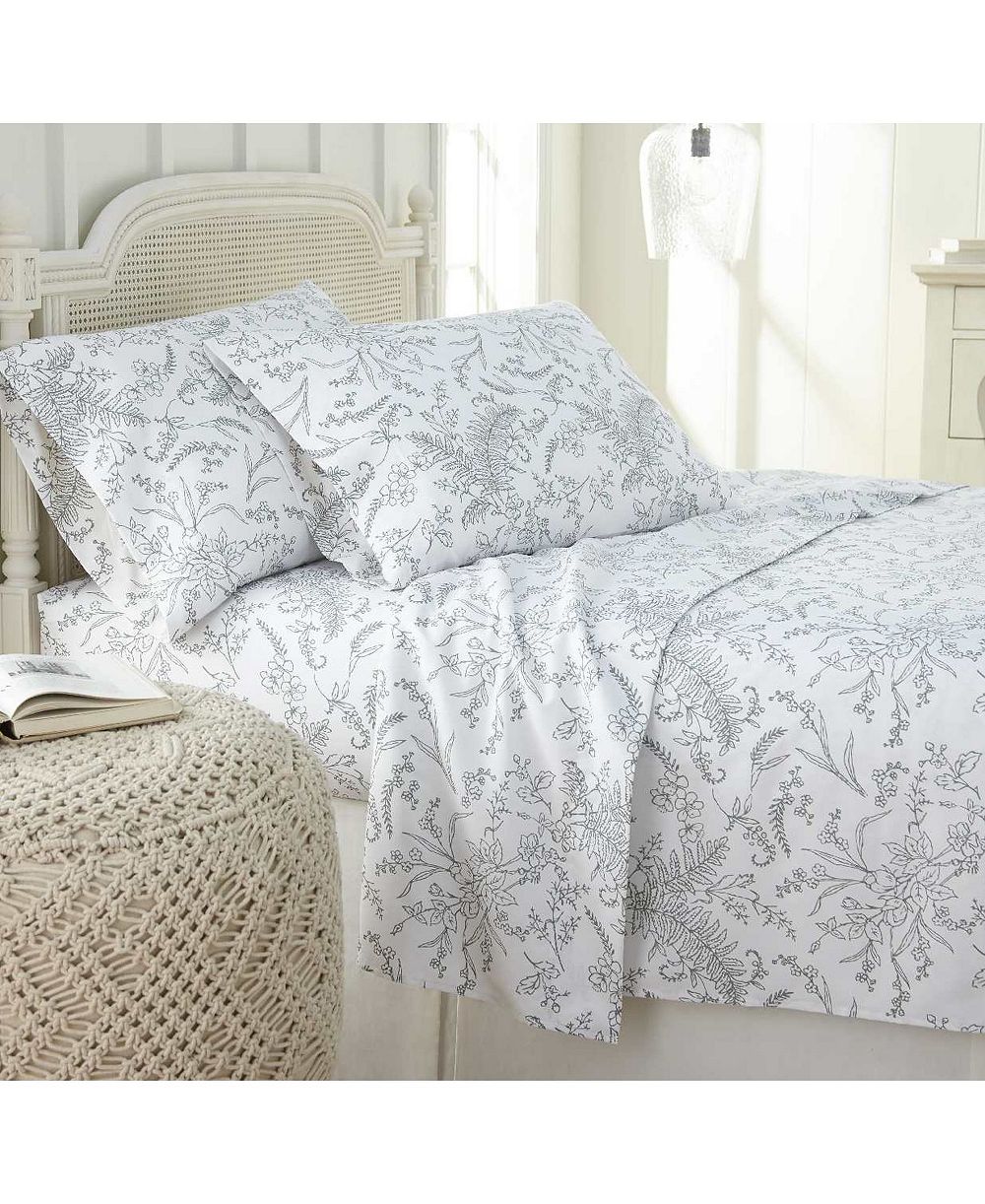 Комплект из 4 предметов Southshore Fine Linens Ultra-Soft Floral or Solid Sheet Set Twin