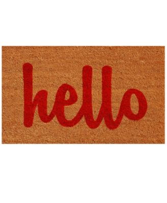 Коврик для ног Home & More Hello Script Coir/Vinyl, 17" x 29"
