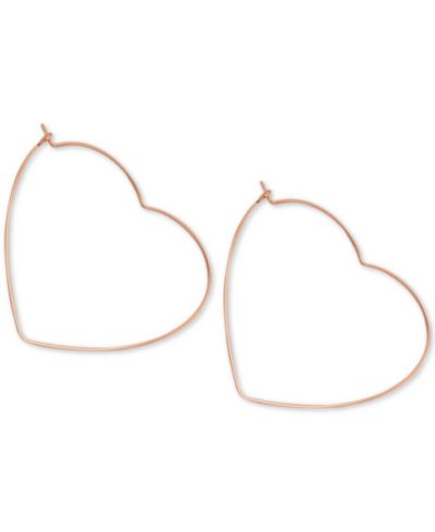 Серьги-кольца Essentials Heart Large в цвете Rose Gold-Plate