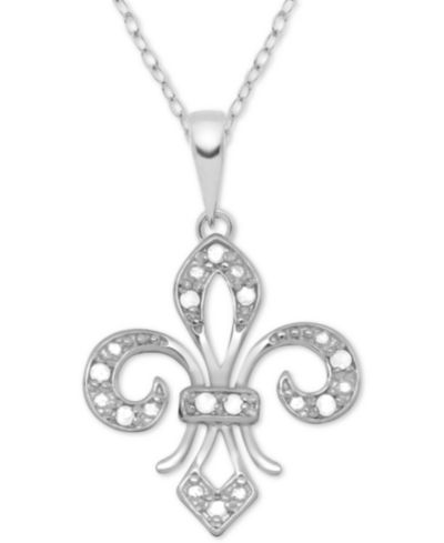 Подвеска Diamond Fleur-de-Lis 18" из стерлингового серебра
