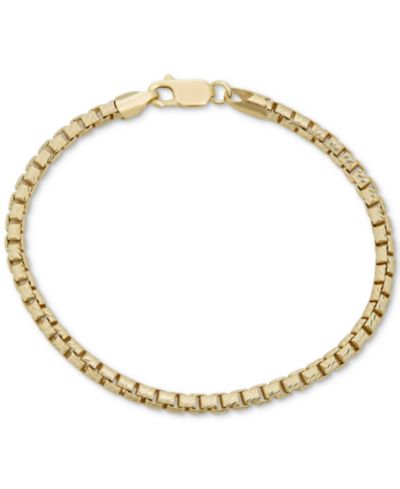 Box Link Chain Bracelet in 14k Gold-Plated Sterling Silver