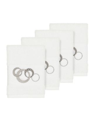 Linum Home Turkish Cotton Annabelle 4-Pc. Embellished Washcloth Set