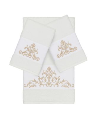 Набор полотенец Linum Home из турецкого хлопка Scarlet 3-Pc. Embellished