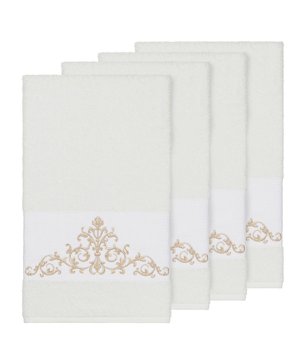 Linum Home Turkish Cotton Scarlet 4-Pc. Embellished Bath Towel Set