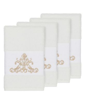 Linum Home Turkish Cotton Scarlet 4-Pc. Embellished Hand Towel Set
