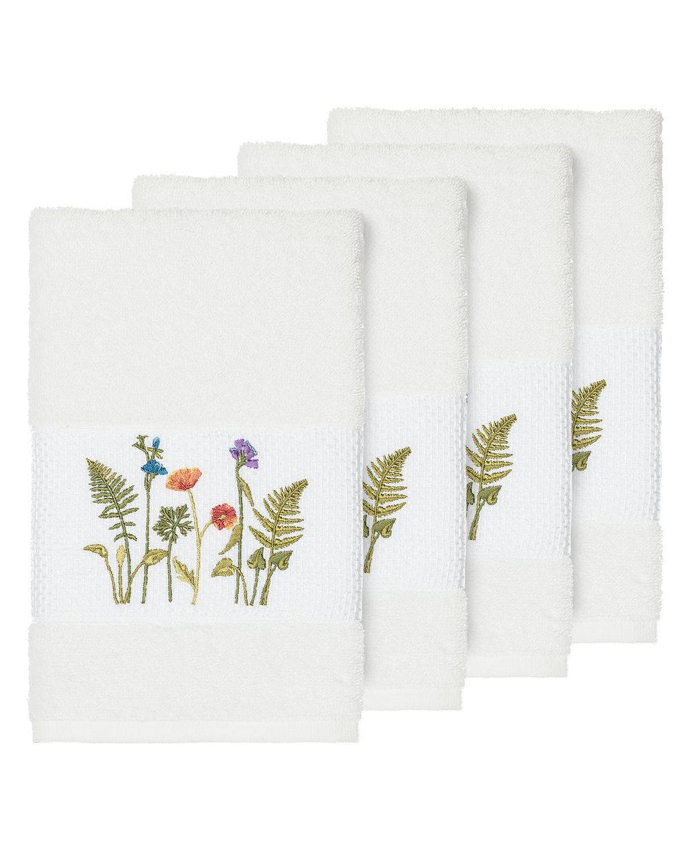 Linum Home Turkish Cotton Serenity 4-Pc. Embellished Hand Towel Set